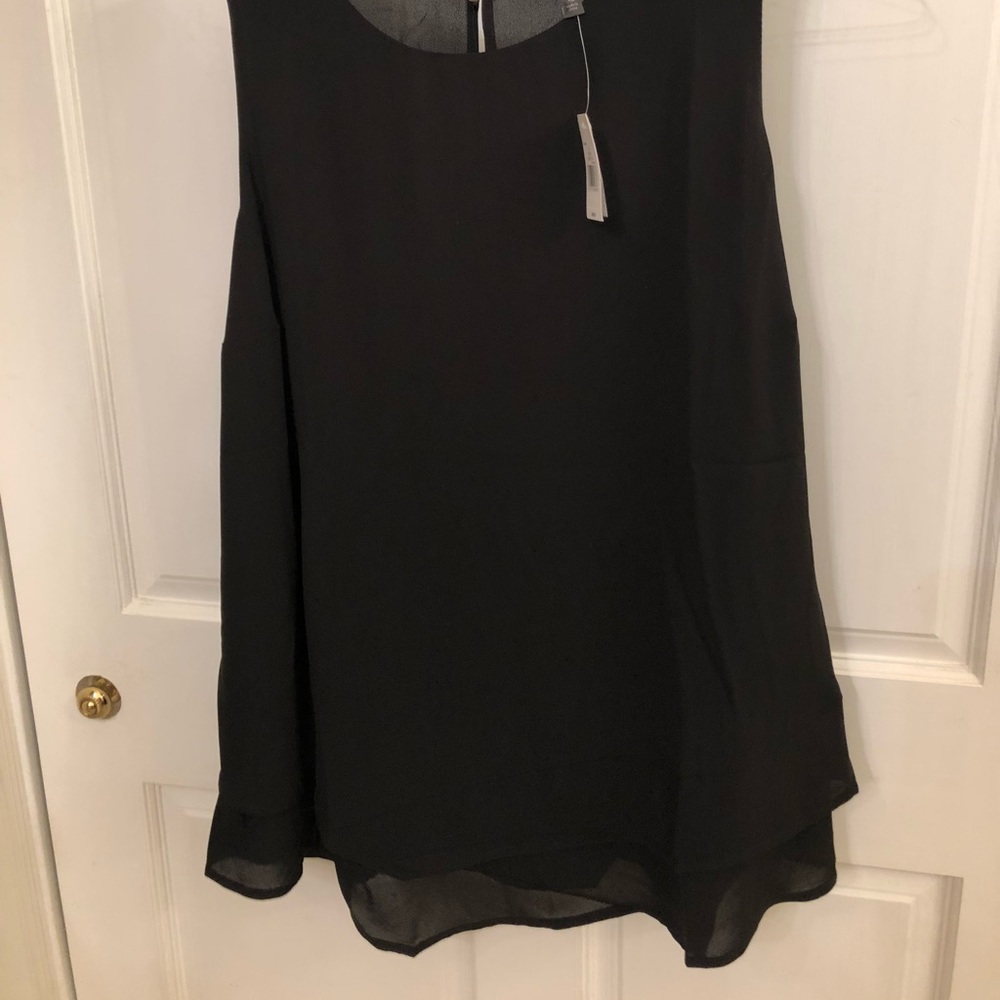 Black The Limited Asymmetrical layered tank.